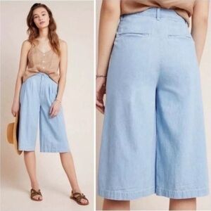 Anthropologie Pilcro Mina Drapey Chambray Culotte short Sz 26